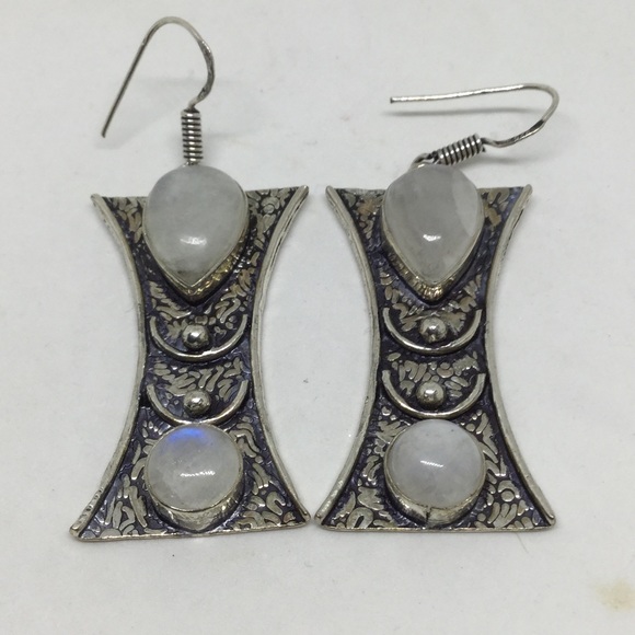 Handmade Jewelry - Moonstone Silver Earrings Handmade Jewelry - Moonstone Silver Earrings